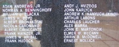 Greene County Coal Miners Memorial Names image. Click for full size.