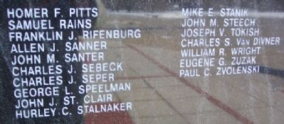 Greene County Coal Miners Memorial Names image. Click for full size.