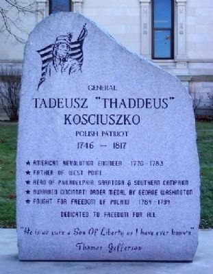 General Tadeusz "Thaddeus" Kosciuszko Monument. Click for full size. General Tadeusz "Thaddeus" Kosciuszko Monument image. Click for full size.