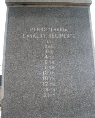 Pennsylvania Cavalry Regiments (east face). image. Click for full size.