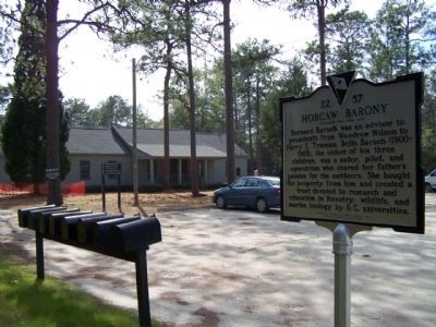 Hobcaw Barony Marker. Click for full size. Hobcaw Barony Marker image. Click for full size.