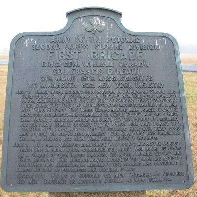 First Brigade, Second Division, Second Corps Tablet. Click for full size. First Brigade, Second Division, Second Corps Tablet image. Click for full size.