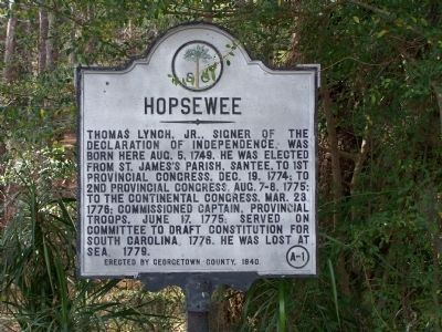 Hopsewee Marker. Click for full size. Hopsewee Marker image. Click for full size.