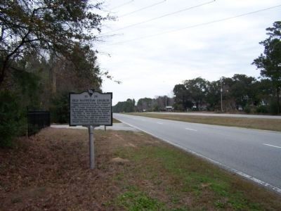 Old Wappetaw Church Marker, looking north along US 17 image. Click for full size.