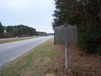 Old Wappetaw Church Marker, looking south along US17 image. Click for full size.