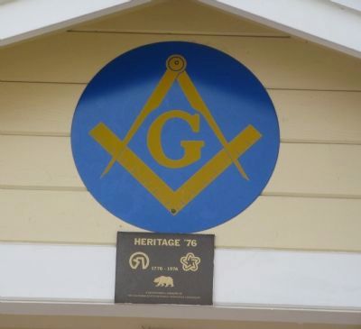 The Masonic Emblym and Heritage 76 Marker. Click for full size. The Masonic Emblym and Heritage 76 Marker image. Click for full size.