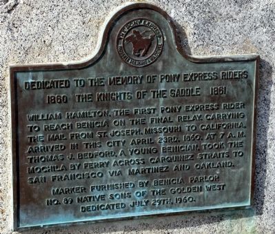 Dedicated to the Memory of Pony Express Riders Marker image. Click for full size.