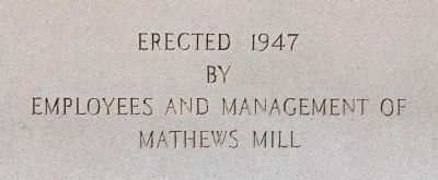Mathews Mill Veterans Monument -<br>South Side image. Click for full size.