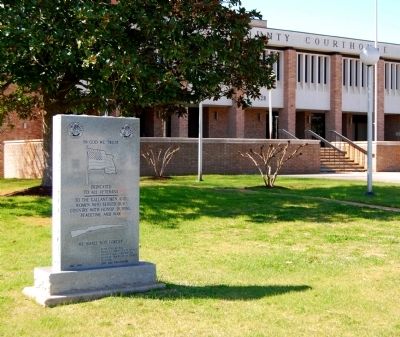 In God We Trust Marker -<br>Greenwood County Courthouse in Rear image. Click for full size.