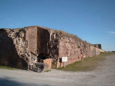 A Corner of Five-Sided Fort Caswell. Click for full size. A Corner of Five-Sided Fort Caswell image. Click for full size.