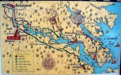Map of Captain John Smith's Trail. image. Click for full size.