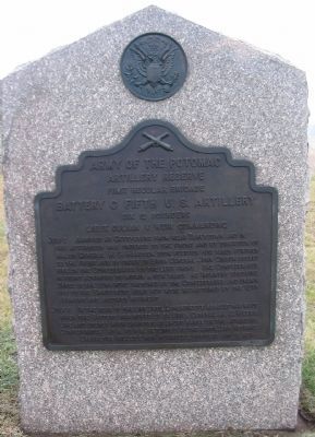 Battery C, Fifth U.S. Artillery Tablet. Click for full size. Battery C, Fifth U.S. Artillery Tablet image. Click for full size.