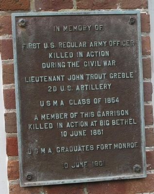 Lieutenant John Trout Greble Marker image. Click for full size.