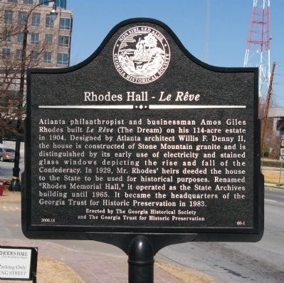 Rhodes Hall - Le Reve Marker image. Click for full size.