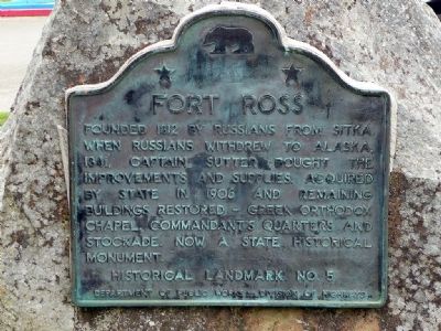 Fort Ross Marker. Click for full size. Fort Ross Marker image. Click for full size.