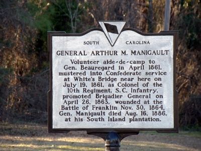General Arthur M. Manigault Marker image. Click for full size.