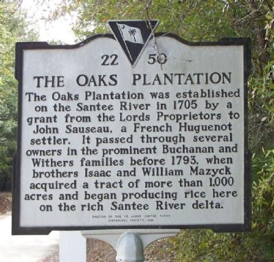 The Oaks Plantation Marker image. Click for full size.