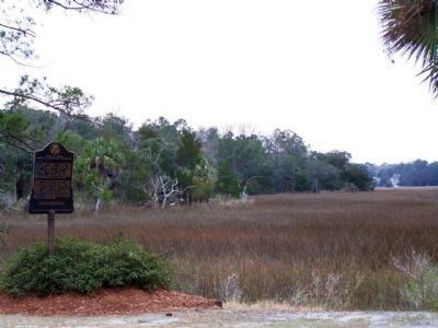 Isle of Hope Marker looking westward, towards Wormsloe plantation. Click for full size. Isle of Hope Marker looking westward, towards Wormsloe plantation image. Click for full size.
