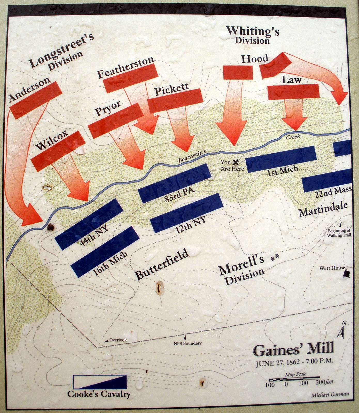 Map of the the Union Left Flank.
