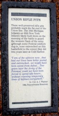 Union Rifle Pits Marker image. Click for full size.