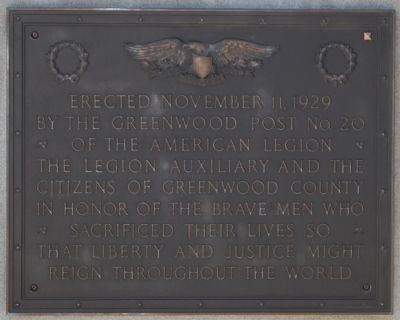 World War Memorial Marker -<br>North Side image. Click for full size.