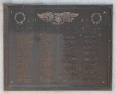World War Memorial Marker -<br>East Side image. Click for full size.