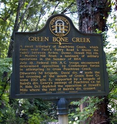 Green Bone Creek Marker. Click for full size. Green Bone Creek Marker image. Click for full size.