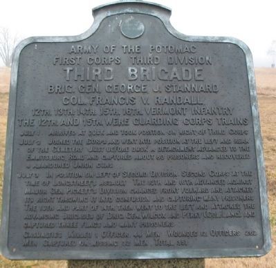 Third Brigade, Third Division, First Corps Tablet image. Click for full size.