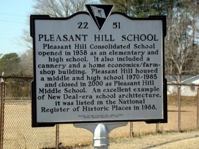 Pleasant Hill School Marker. Click for full size. Pleasant Hill School Marker image. Click for full size.