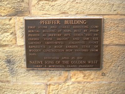 Pfeiffer Building Marker. Click for full size. Pfeiffer Building Marker image. Click for full size.