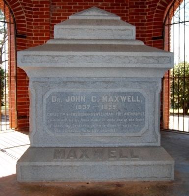 Dr. John C. Maxwell Tombstone. Click for full size. Dr. John C. Maxwell Tombstone image. Click for full size.