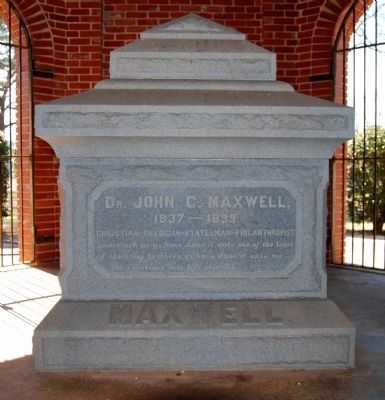 Dr. John C. Maxwell Tombstone image. Click for full size.