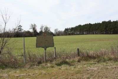 Washington Slept Here Marker, at edge of open field looking west image. Click for full size.