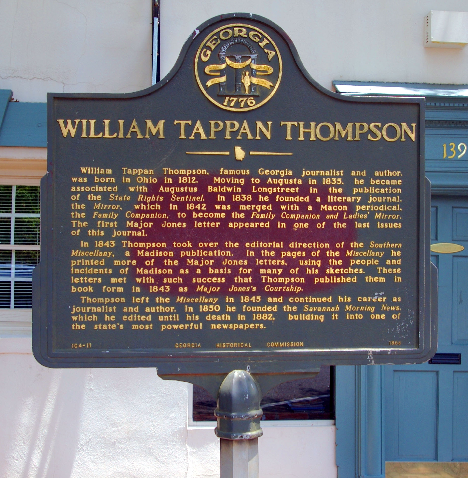 William Tappan Thompson Marker