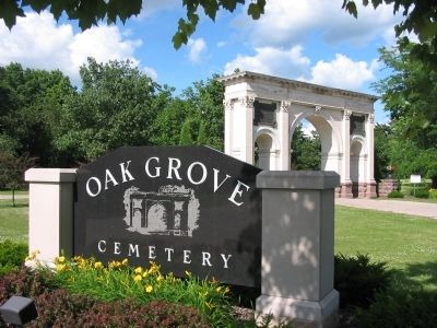 Oak Grove Cemetery Sign image. Click for full size.