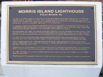 Morris Island Lighthouse Marker. Click for full size. Morris Island Lighthouse Marker image. Click for full size.