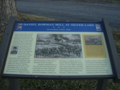 Daniel Bowman Mill at Silver Lake Marker image. Click for full size.