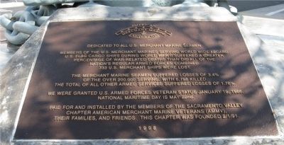 Merchant Marine Monument Marker. Click for full size. Merchant Marine Monument Marker image. Click for full size.