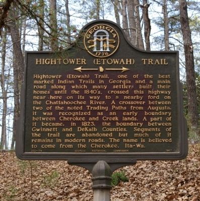 Hightower (Etowah) Trail Marker image. Click for full size.