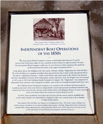 Independent Boat Operations of the 1850s Marker. Click for full size. Independent Boat Operations of the 1850s Marker image. Click for full size.