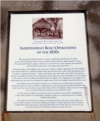 Independent Boat Operations of the 1850s Marker image. Click for full size.