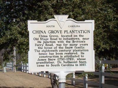 China Grove Plantation Face of Marker image. Click for full size.