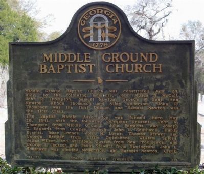 Middle Ground Baptist Church Marker image. Click for full size.