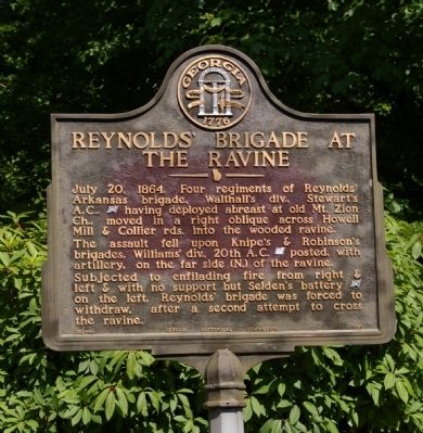 Reynolds’ Brigade at the Ravine Marker. Click for full size. Reynolds’ Brigade at the Ravine Marker image. Click for full size.