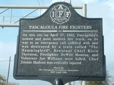 Pascagoula Fire Fighters Marker image. Click for full size.