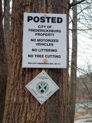 Signs on Tree near Marker image. Click for full size.