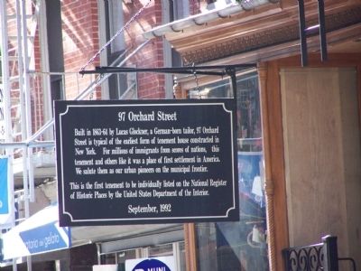 97 Orchard Street Marker. Click for full size. 97 Orchard Street Marker image. Click for full size.