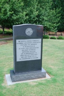 Boiling Springs Veterans Monument. Click for full size. Boiling Springs Veterans Monument image. Click for full size.