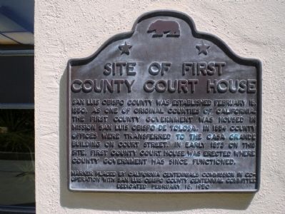 Site of First County Court House Marker image. Click for full size.