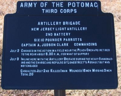 2nd Battery New Jersey Light Artillery Tablet. Click for full size. 2nd Battery New Jersey Light Artillery Tablet image. Click for full size.